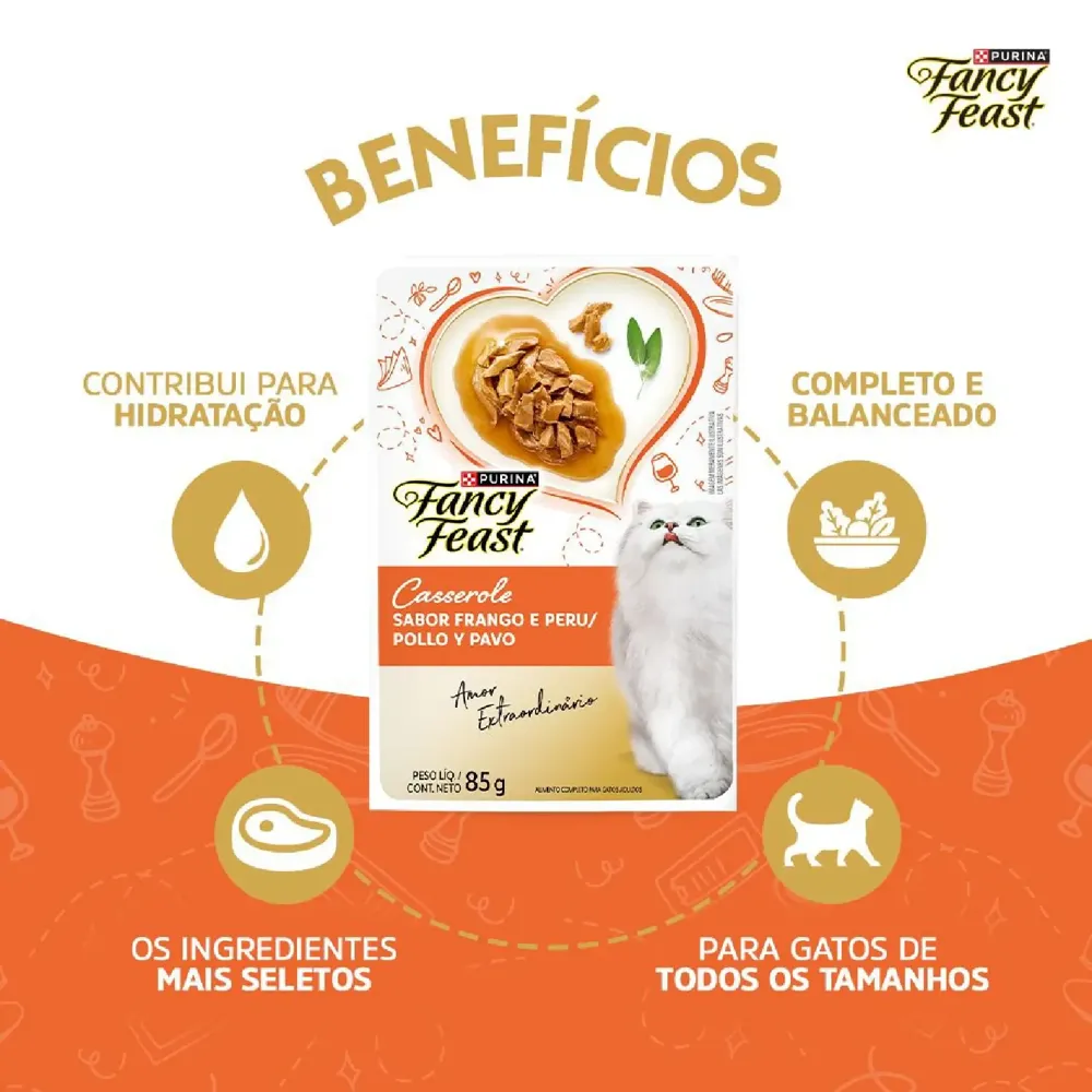 Ração Úmida Fancy Feast Casserole Frango e Peru — foto 5