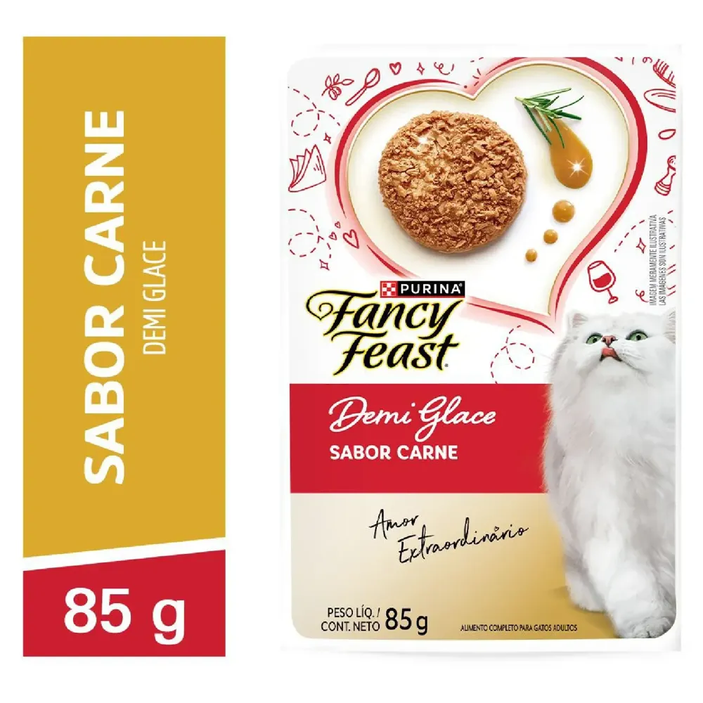 Ração Úmida Fancy Feast Demi Glace Carne — foto 2
