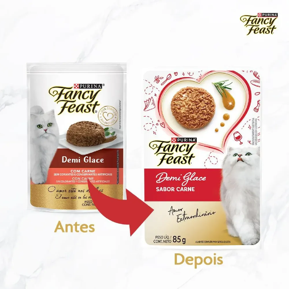 Ração Úmida Fancy Feast Demi Glace Carne — foto 4