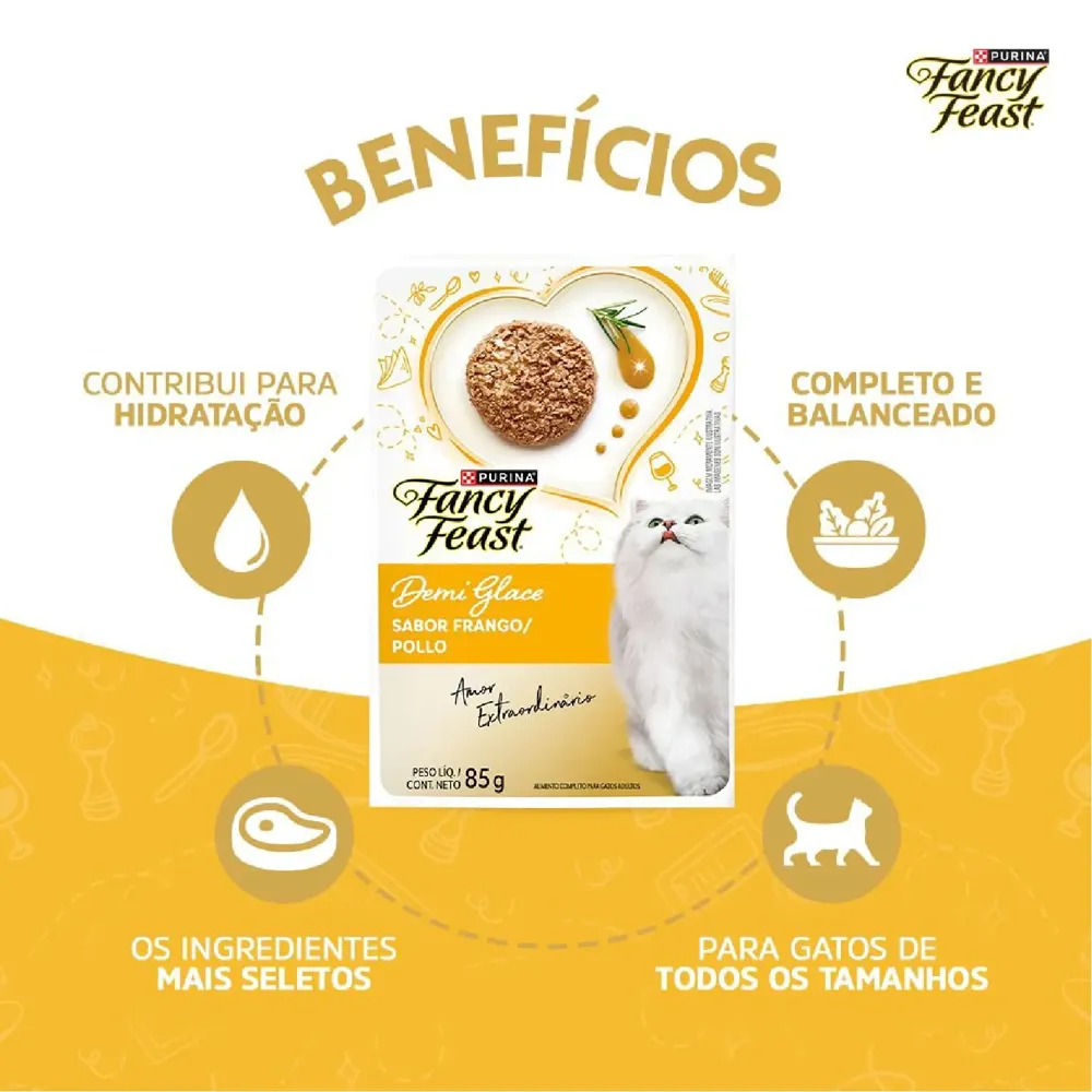 Ração Úmida Fancy Feast Demi Glace Frango — foto 5