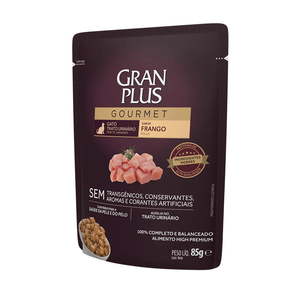 Ração Úmida GranPlus Gourmet Gatos Trato Urinário Frango — foto 2