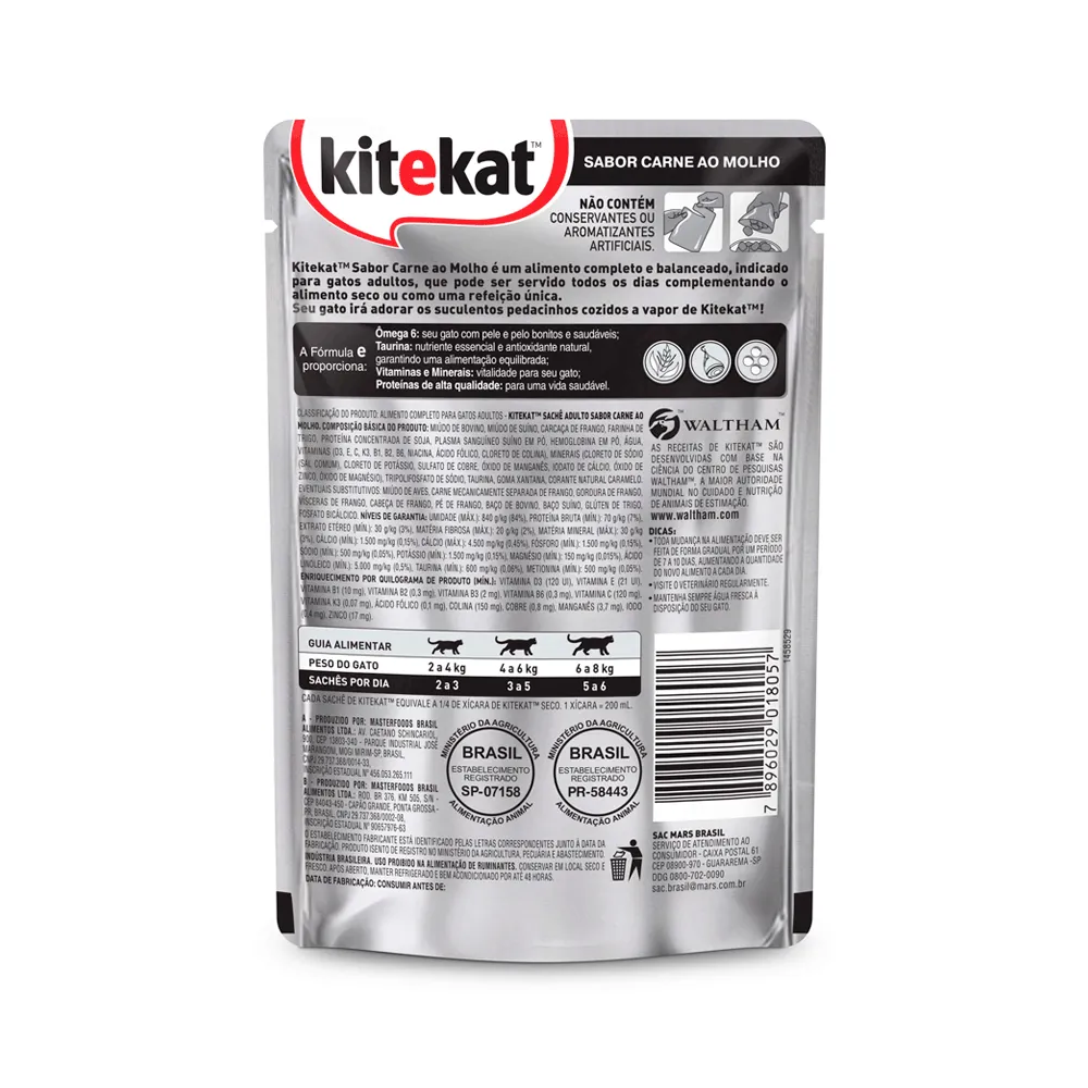 Ração Úmida KiteKat Sachê para Gatos Adultos Carne ao Molho — foto 3