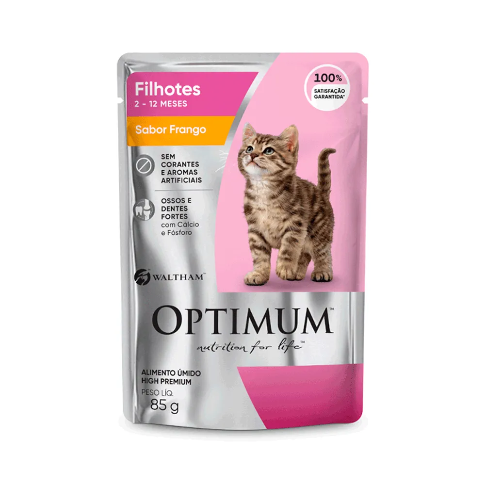 Ração Úmida Optimum Sachê Gatos Filhotes Frango — foto 2