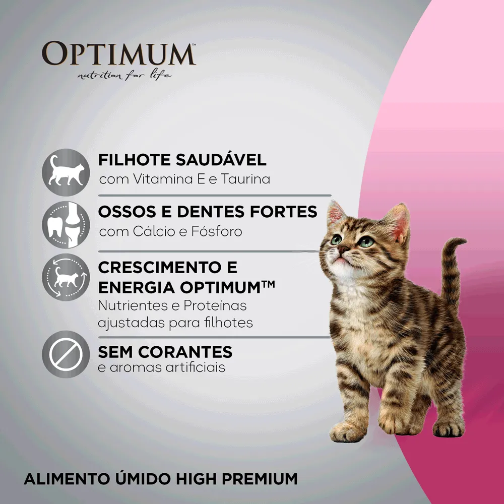 Ração Úmida Optimum Sachê Gatos Filhotes Frango — foto 3
