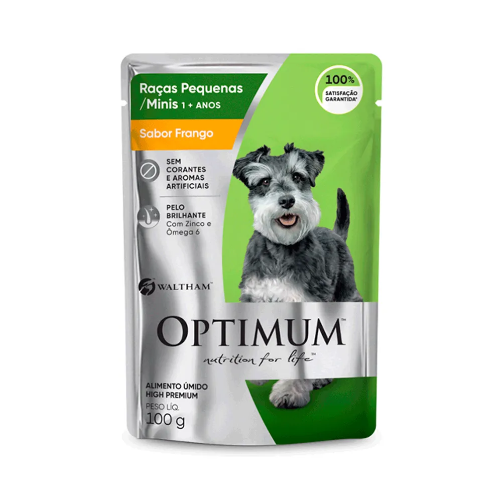 Ração Úmida Optimum Sachê para Cães Adultos Raças Pequenas e Minis Frango — foto 2