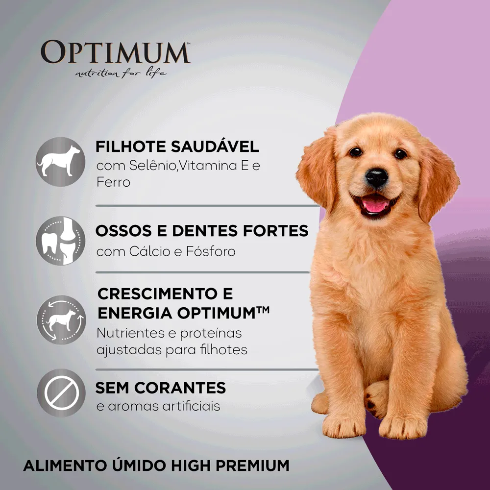 Ração Úmida Optimum Sachê Cães Filhotes Frango — foto 3
