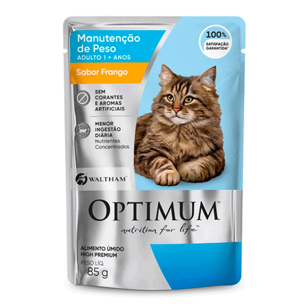 Ração Úmida Optimum Sachê Gatos Adultos Manutenção de Peso Frango — foto 2