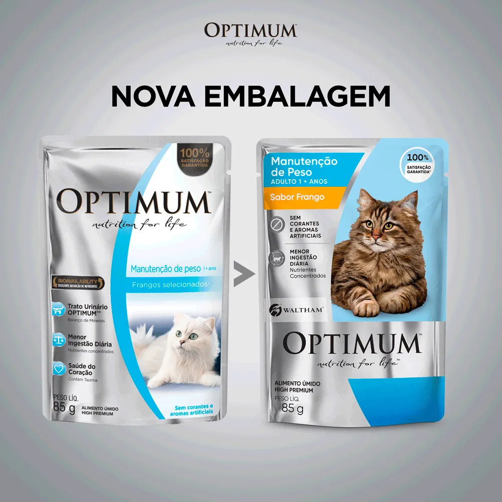 Ração Úmida Optimum Sachê Gatos Adultos Manutenção de Peso Frango — foto 3