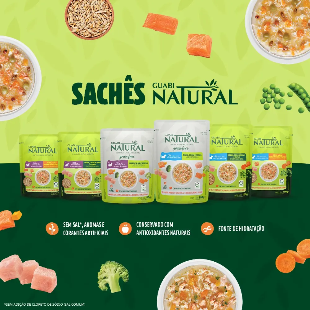 Ração Úmida Guabi Natural Grain Free Gatos Castrado Salmão e Frango — foto 5