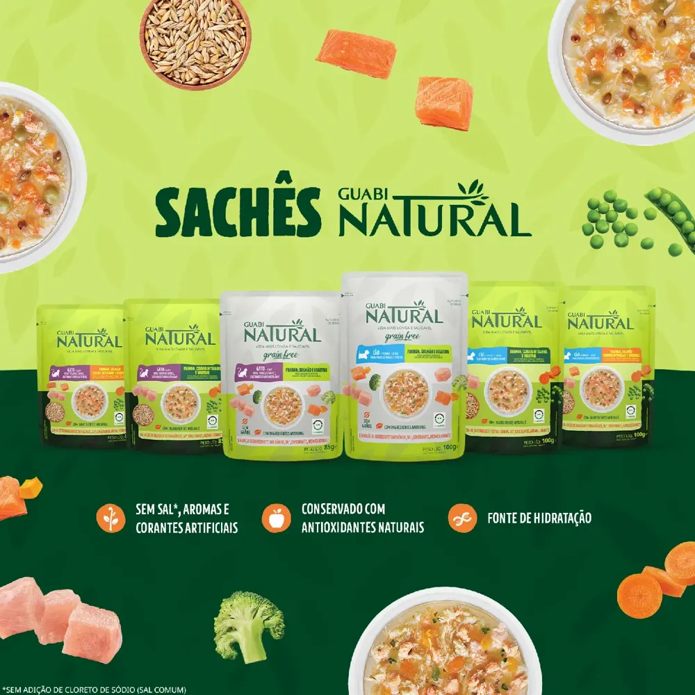 Ração Úmida Guabi Natural Gatos Castrado Salmão e Frango — foto 4