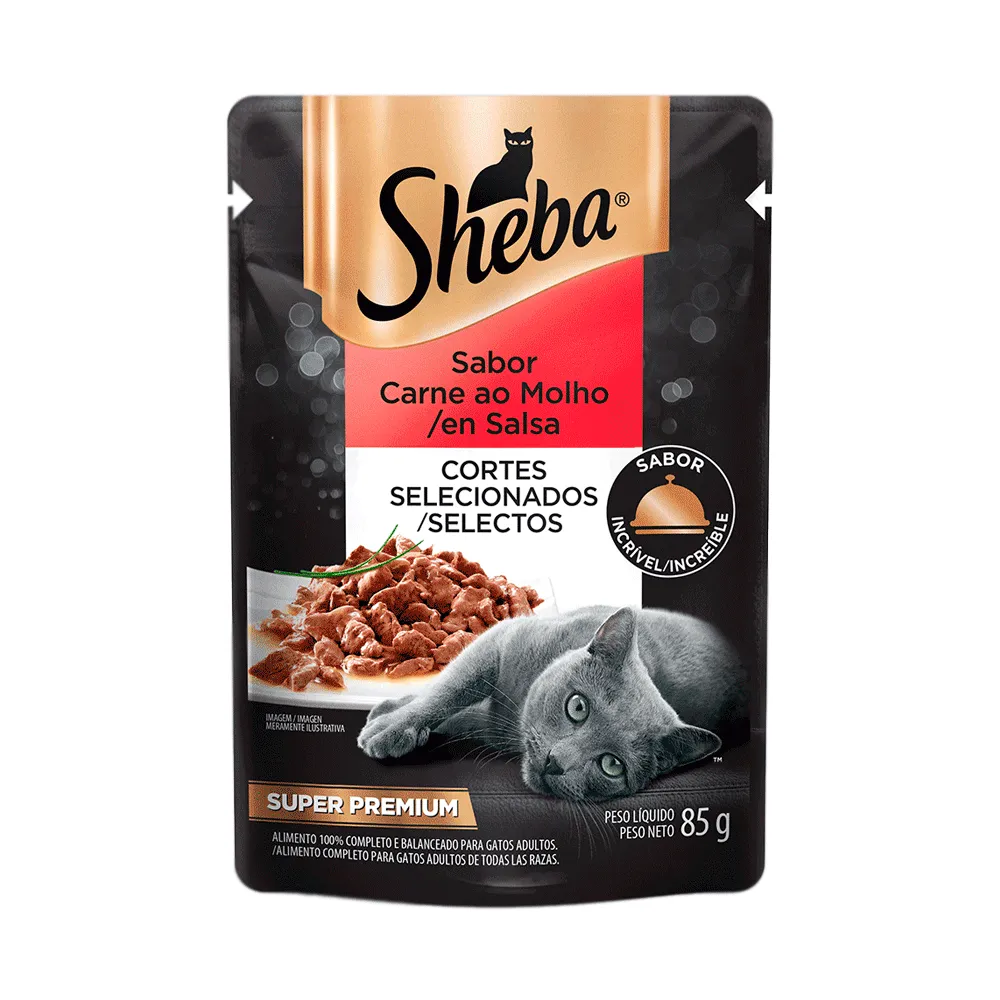 Ração Úmida Sheba Gatos Adultos Sachê Carne ao Molho — foto 2