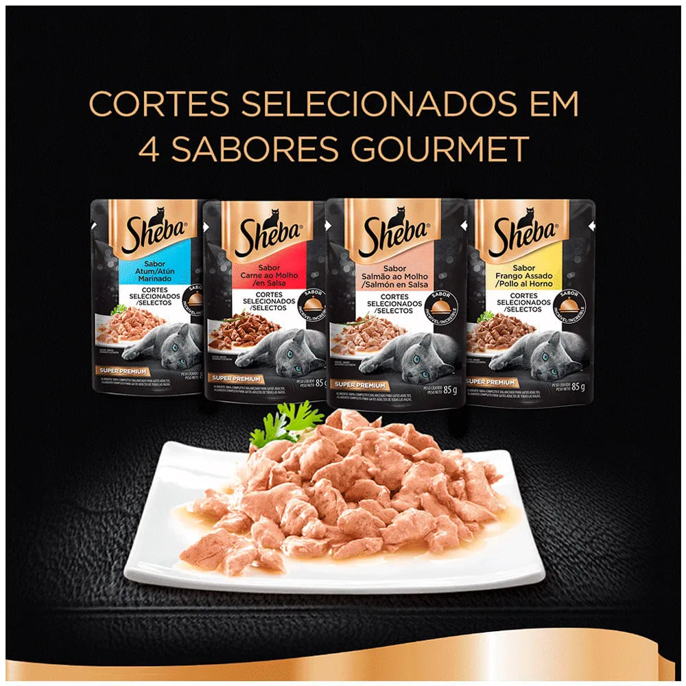 Ração Úmida Sheba Gatos Adultos Sachê Carne ao Molho — foto 6