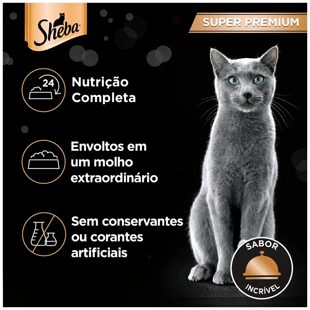 Ração Úmida Sheba Gatos Adultos Sachê Salmão ao Molho — foto 4