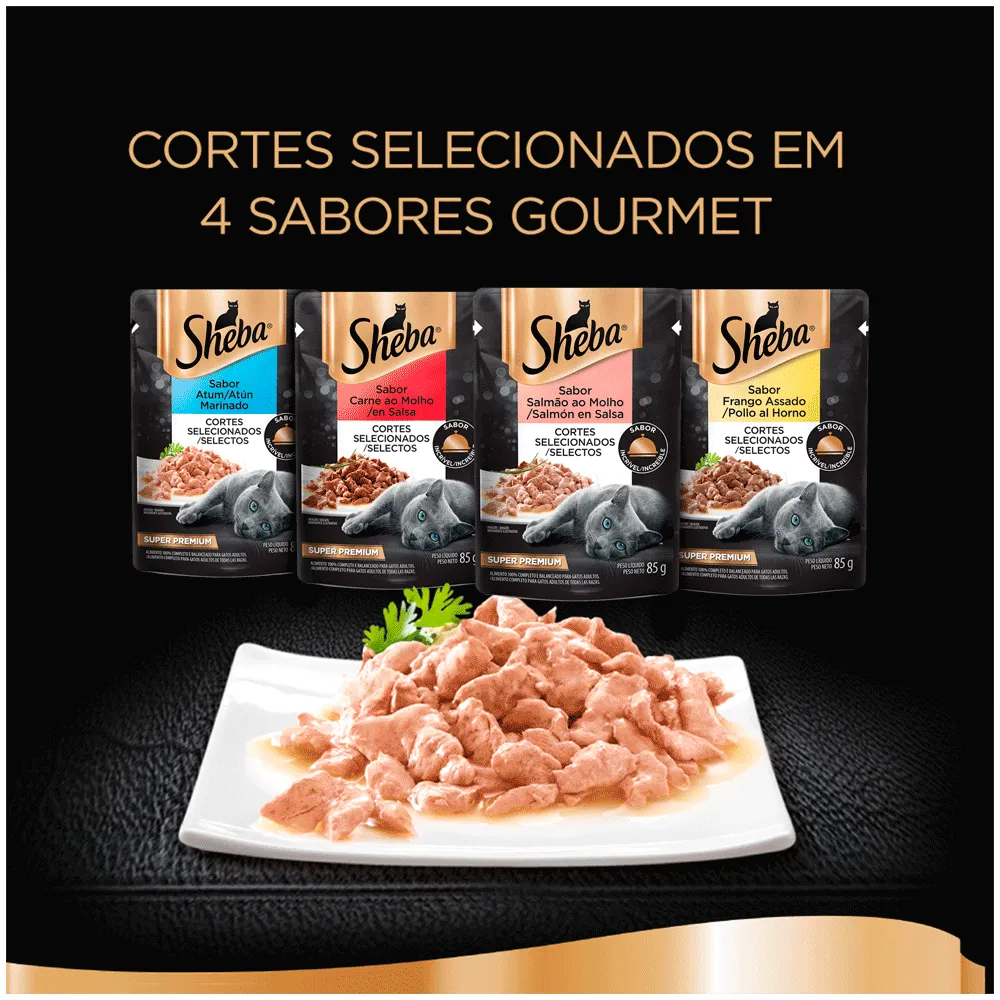 Ração Úmida Sheba Gatos Adultos Sachê Salmão ao Molho — foto 6