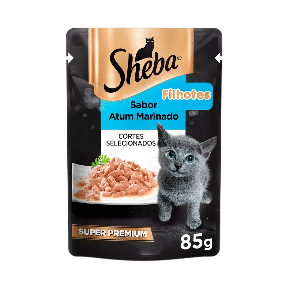 Ração Úmida Sheba Gatos Filhotes Sachê Atum Marinado