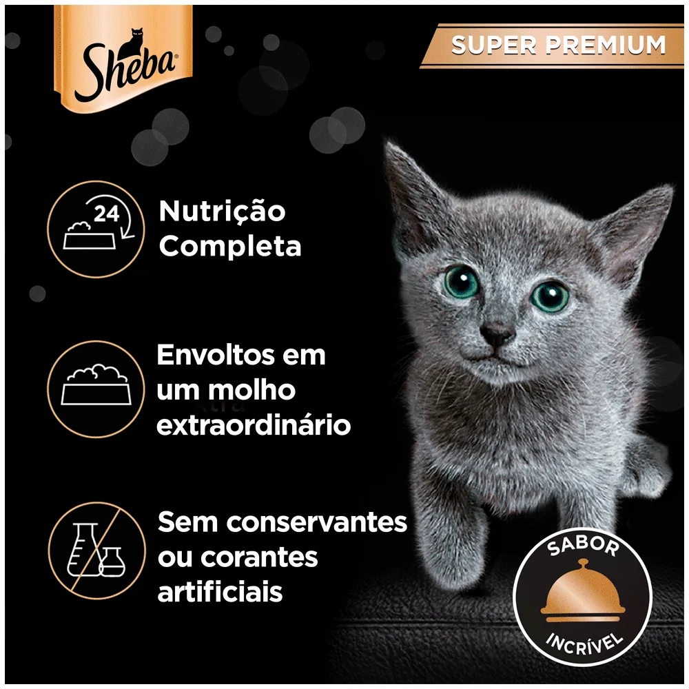 Ração Úmida Sheba Gatos Filhotes Sachê Atum Marinado — foto 5