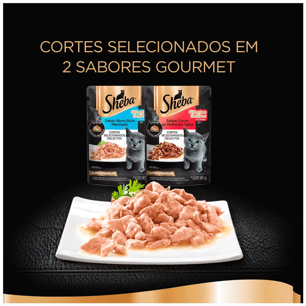 Ração Úmida Sheba Gatos Filhotes Sachê Atum Marinado — foto 6