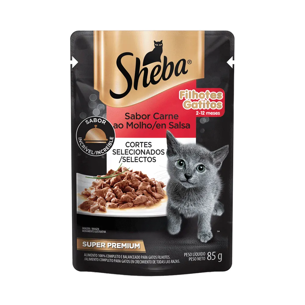 Ração Úmida Sheba Gatos Filhotes Sachê Carne ao Molho — foto 2