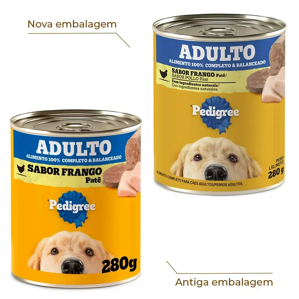 Ração Úmida Pedigree para Cães Adultos Lata Patê de Frango — foto 2