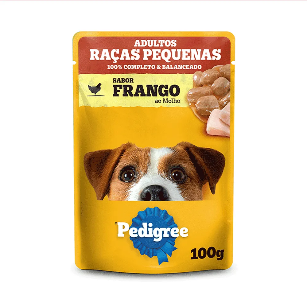 Ração Úmida Pedigree Sachê Cães Adultos Raças Pequenas Frango ao Molho