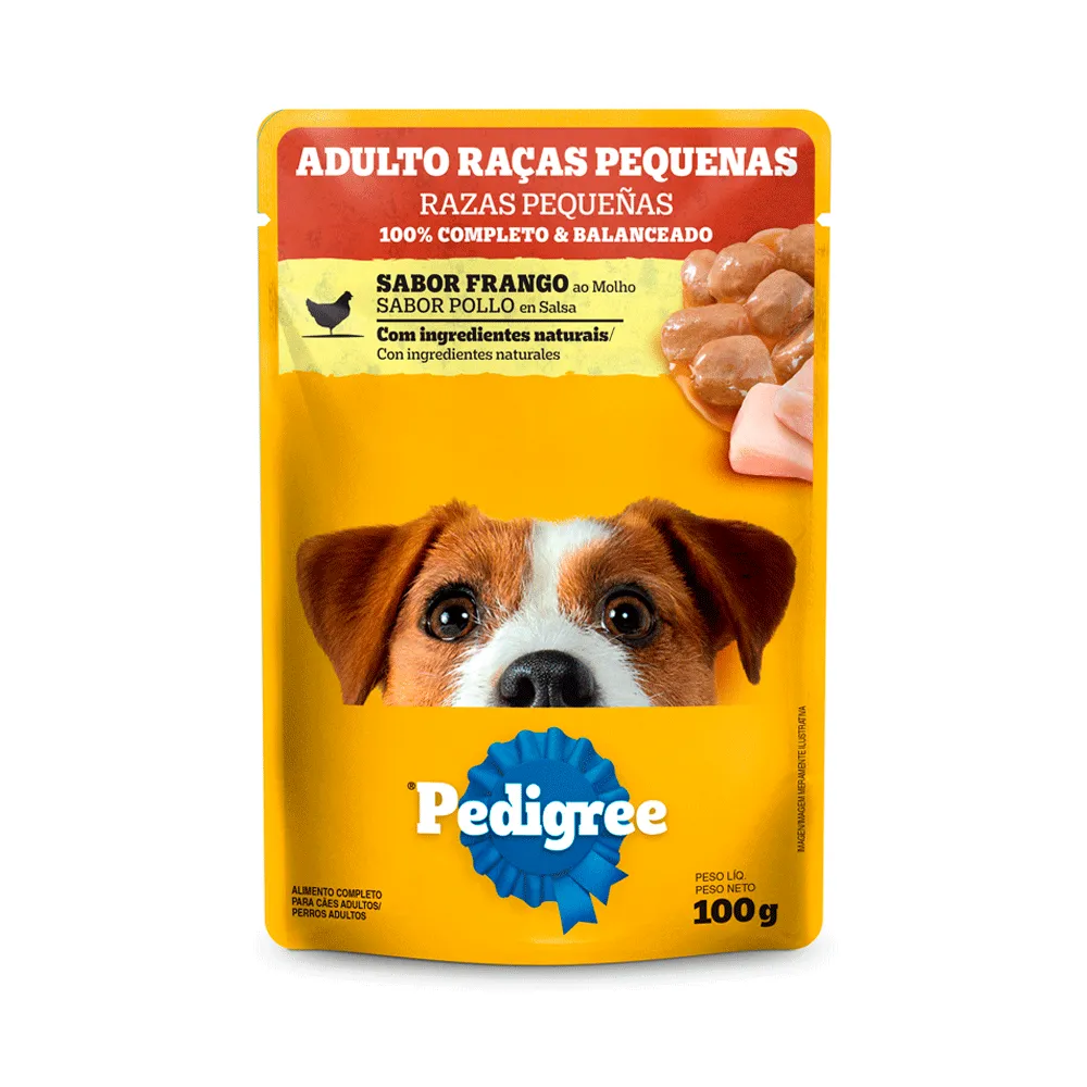 Ração Úmida Pedigree Sachê Cães Adultos Raças Pequenas Frango ao Molho — foto 2