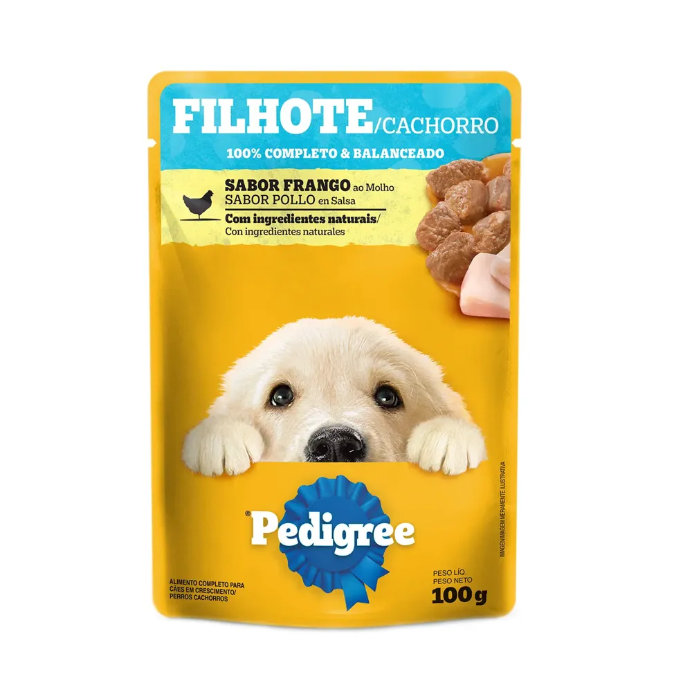 Ração Úmida Pedigree Sachê Cães Filhotes Frango ao Molho — foto 2