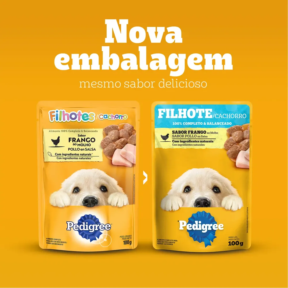 Ração Úmida Pedigree Sachê Cães Filhotes Frango ao Molho — foto 3