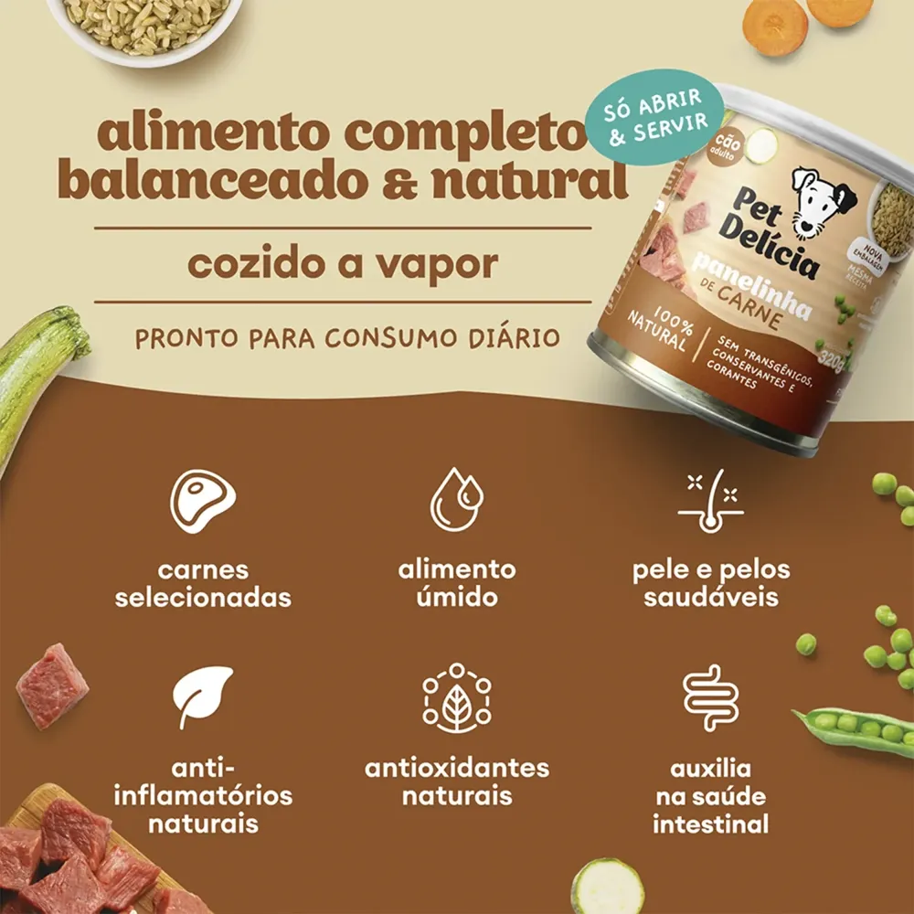 Ração Úmida Pet Delícia Cães Panelinha de Carne — foto 3