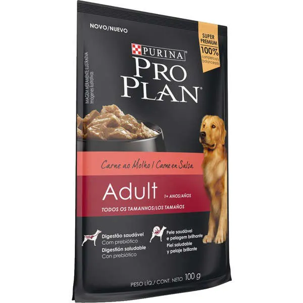 Ração Úmida Pro Plan Cães Adultos 1+ Carne ao Molho — foto 3