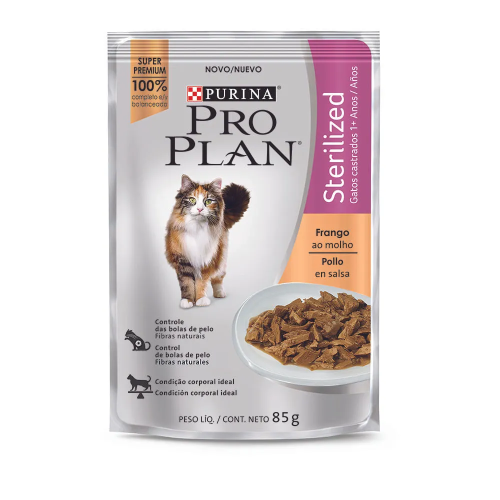 Ração Úmida Pro Plan Gatos Sterilized Frango ao Molho