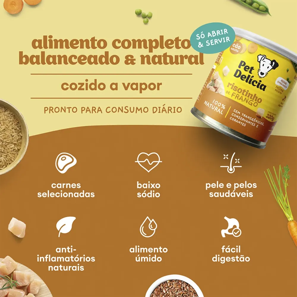 Ração Úmida Pet Delícia Cães Risotinho de Frango — foto 2