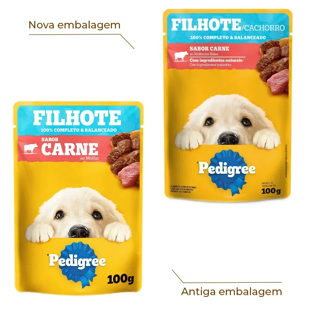 Ração Úmida Pedigree Sachê Cães Filhotes Carne ao Molho — foto 2