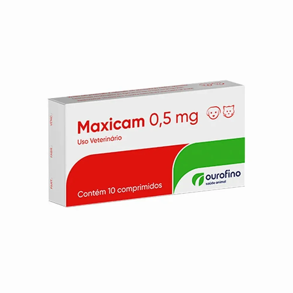 Anti-Inflamatório Maxicam 0,5mg para Cães e Gatos – 10 Comprimidos