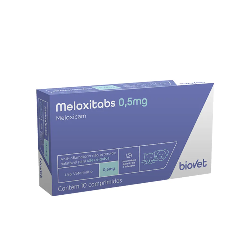 Anti-inflamatório Meloxitabs 0,5mg para Cães e Gatos Biovet