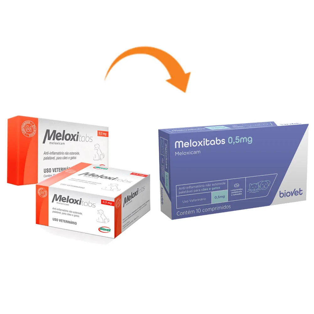 Anti-inflamatório Meloxitabs 0,5mg para Cães e Gatos Biovet — foto 2