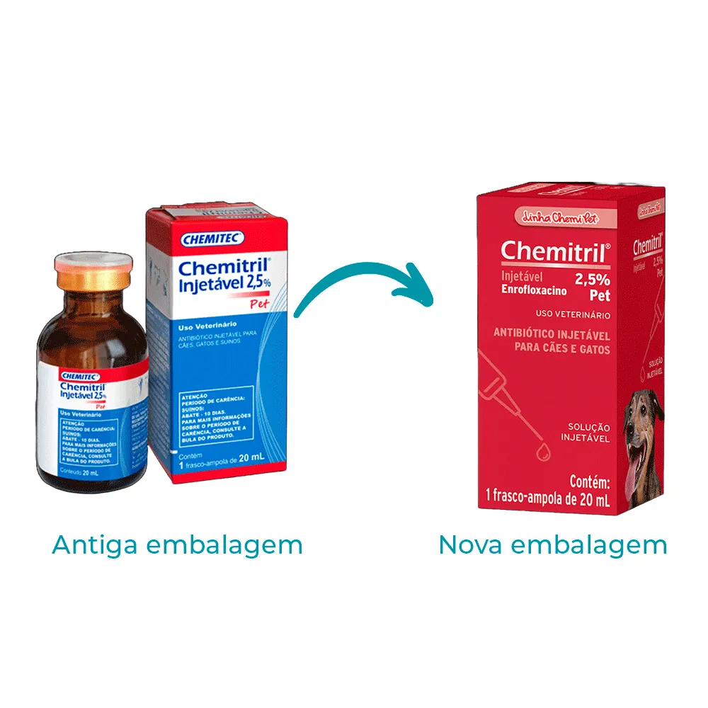 Antibiótico Chemitril Injetável 2,5% Chemitec — foto 2
