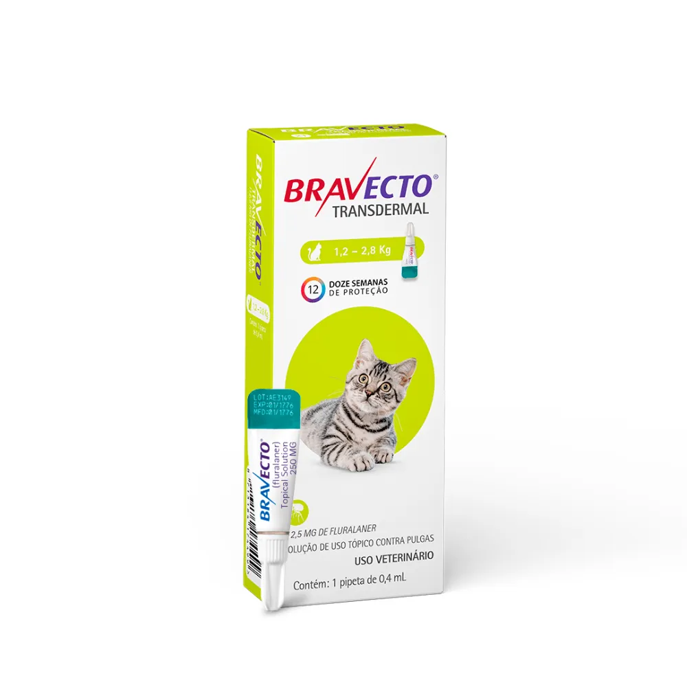 Antipulgas Bravecto Transdermal Gatos 1,2 a 2,8kg