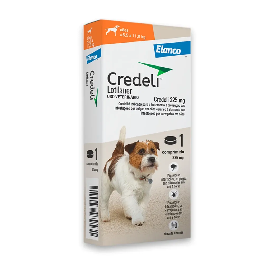 Antipulgas Credeli 225mg Cães 5,5 a 11kg