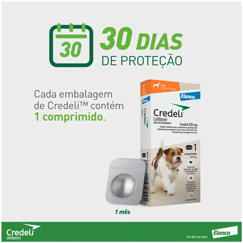Antipulgas Credeli 225mg Cães 5,5 a 11kg — foto 5