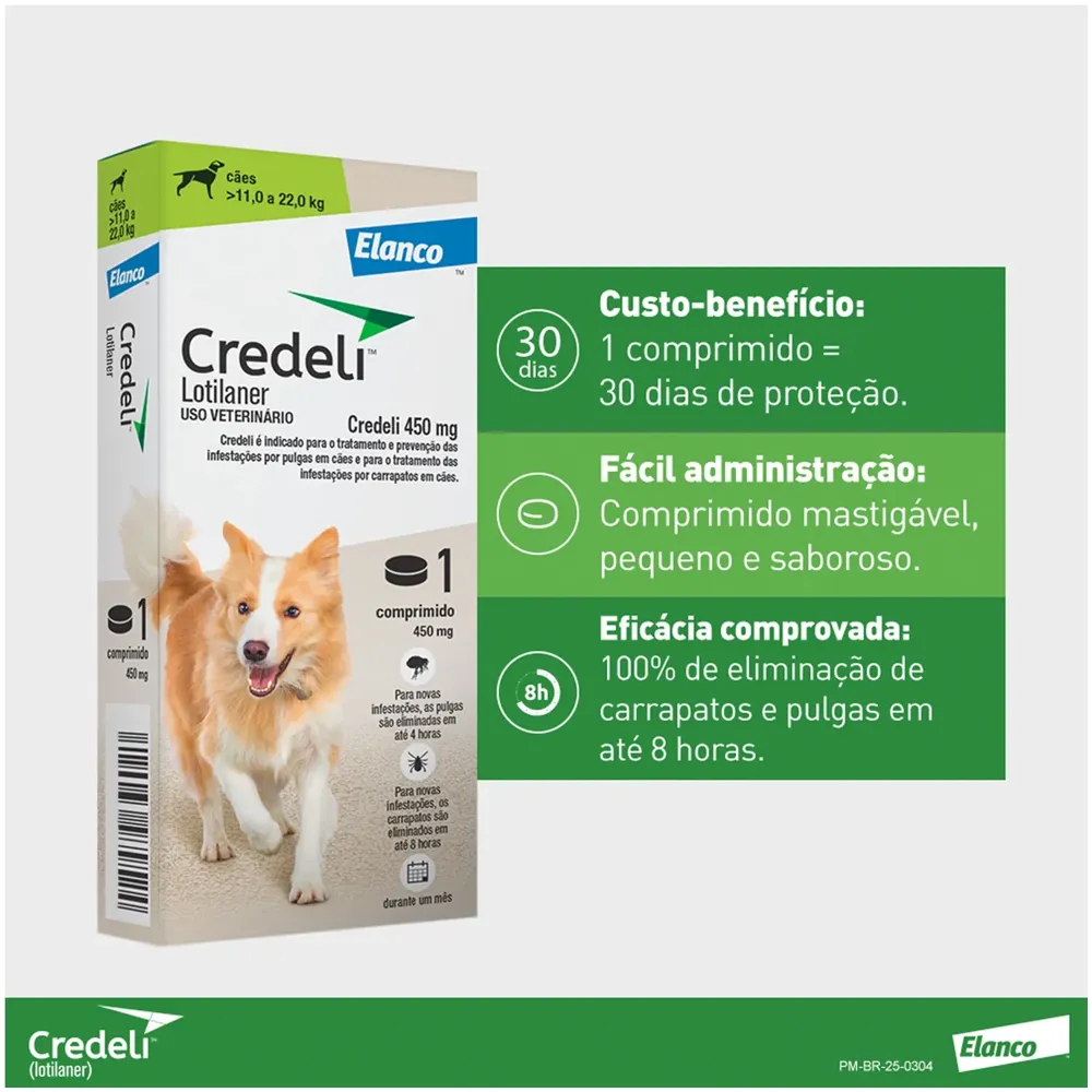 Antipulgas Credeli 450mg Cães 11 a 22kg — foto 2