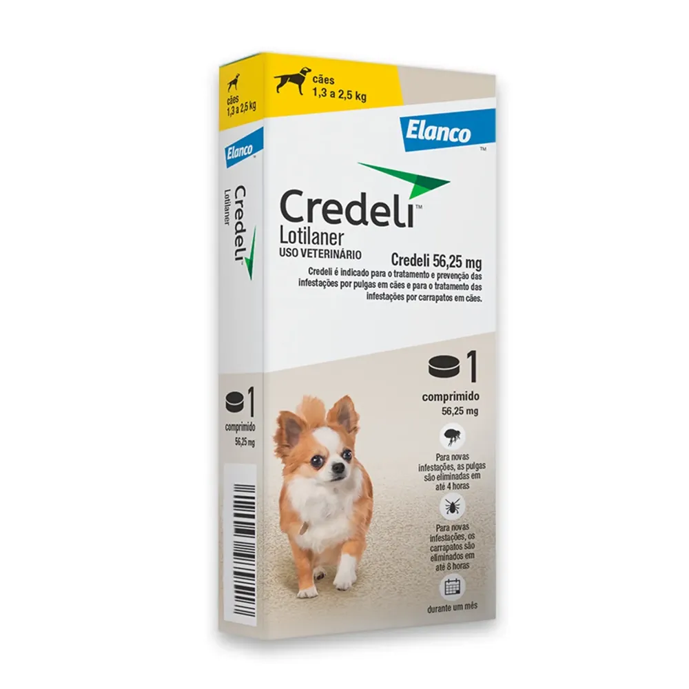 Antipulgas Credeli 56,25mg Cães 1,3 a 2,5 kg