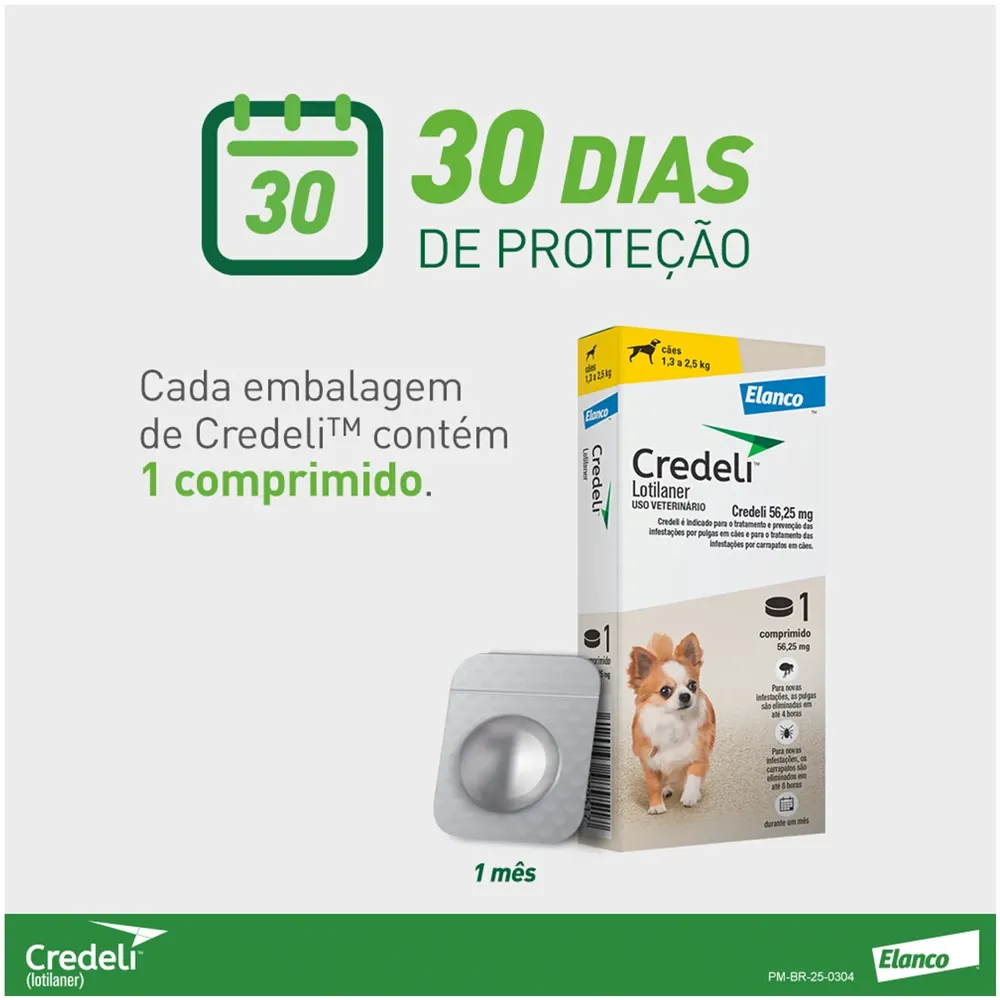 Antipulgas Credeli 56,25mg Cães 1,3 a 2,5 kg — foto 5