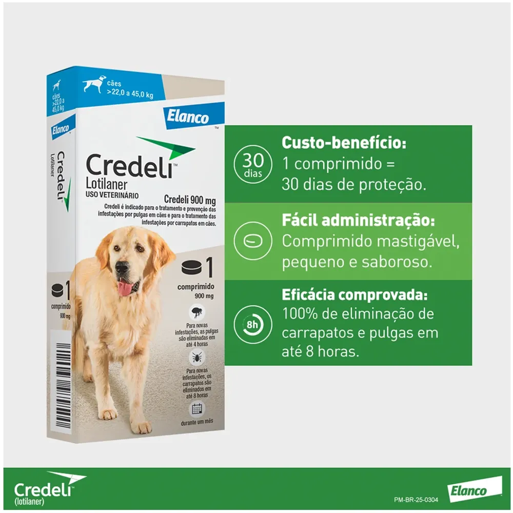Antipulgas Credeli 900mg Cães 22 a 45kg — foto 2