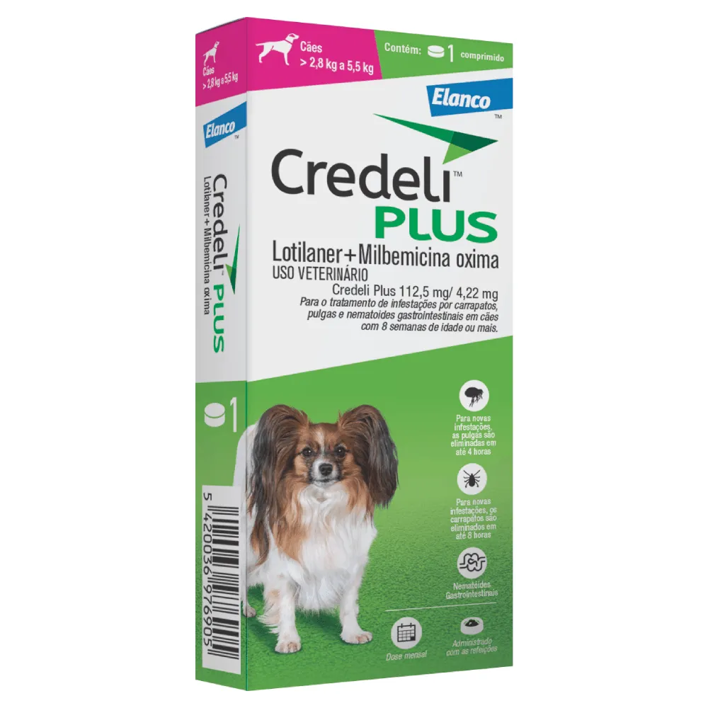 Antipulgas Credeli Plus Cães 2,8kg a 5,5kg