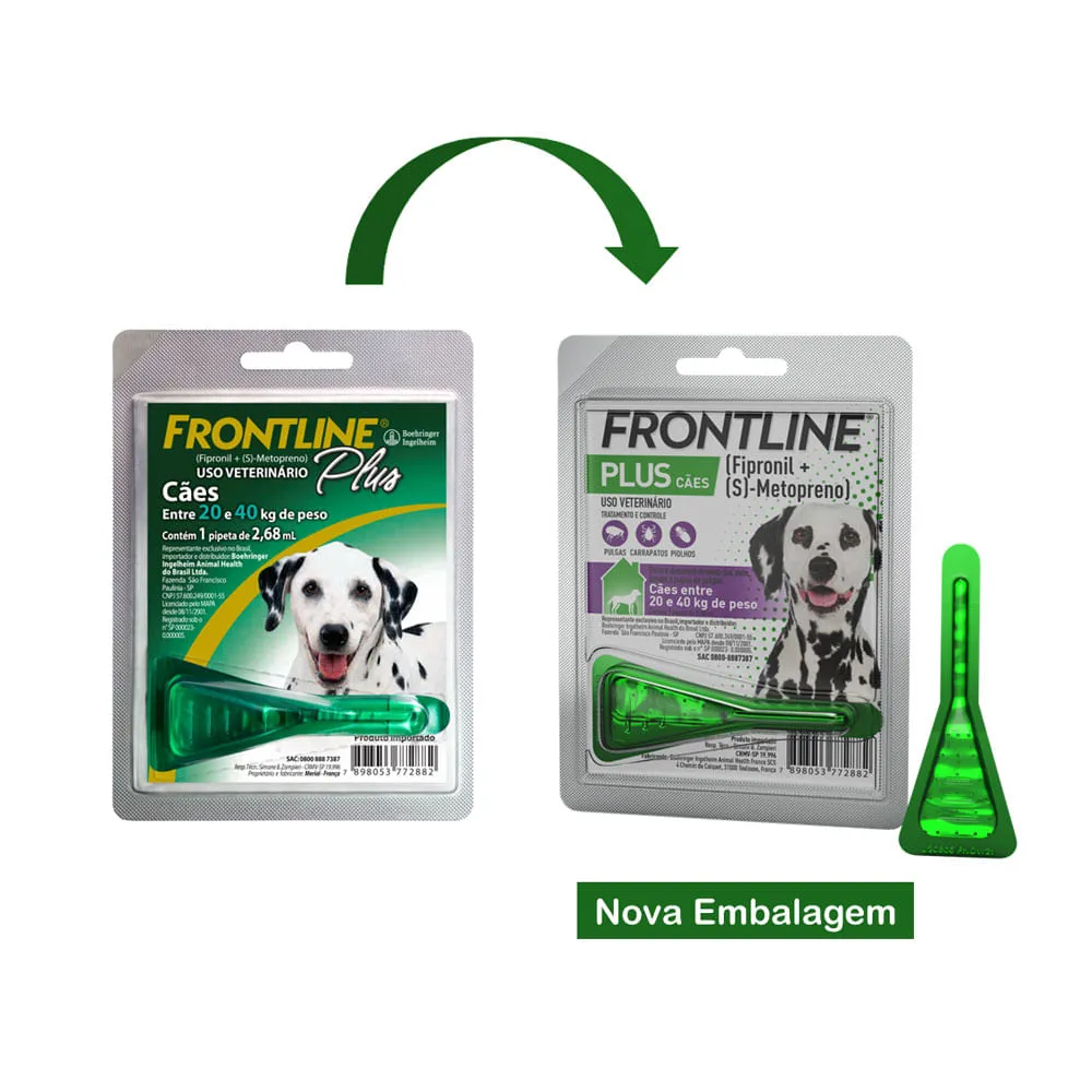 Antipulgas e Carrapatos Frontline Plus Cães entre 20 e 40kg — foto 2
