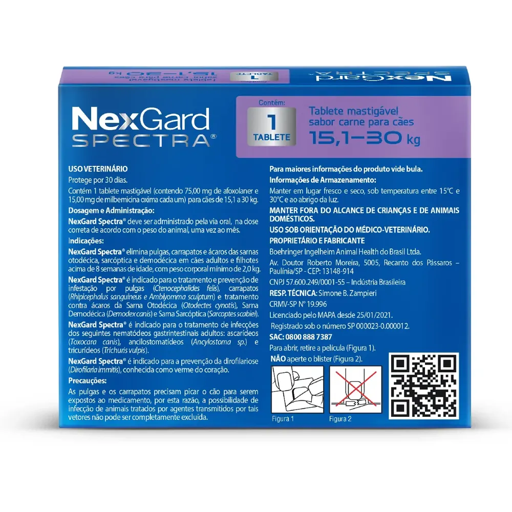 NexGard Spectra 15,1 a 30kg: Antipulgas, Carrapatos e Vermífugo — foto 5