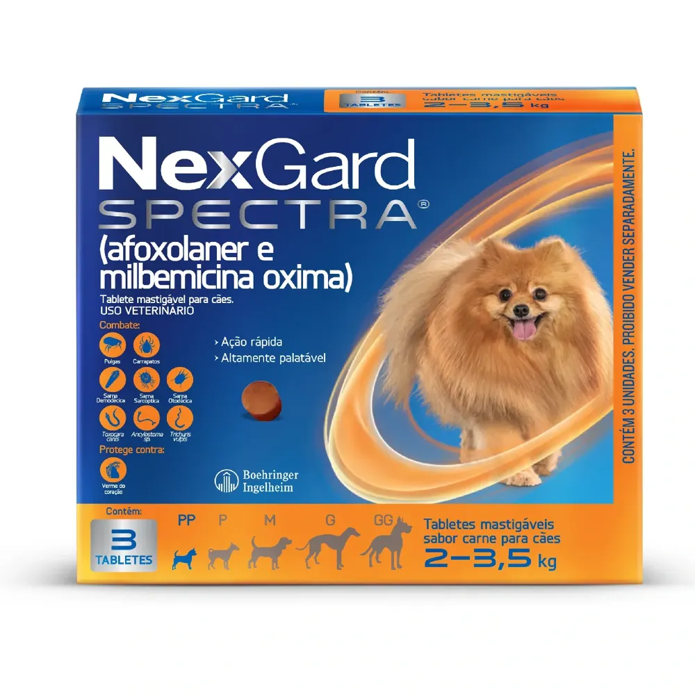 NexGard Spectra 2kg a 3,5kg: Antipulgas, Carrapatos e Vermífugo — foto 6
