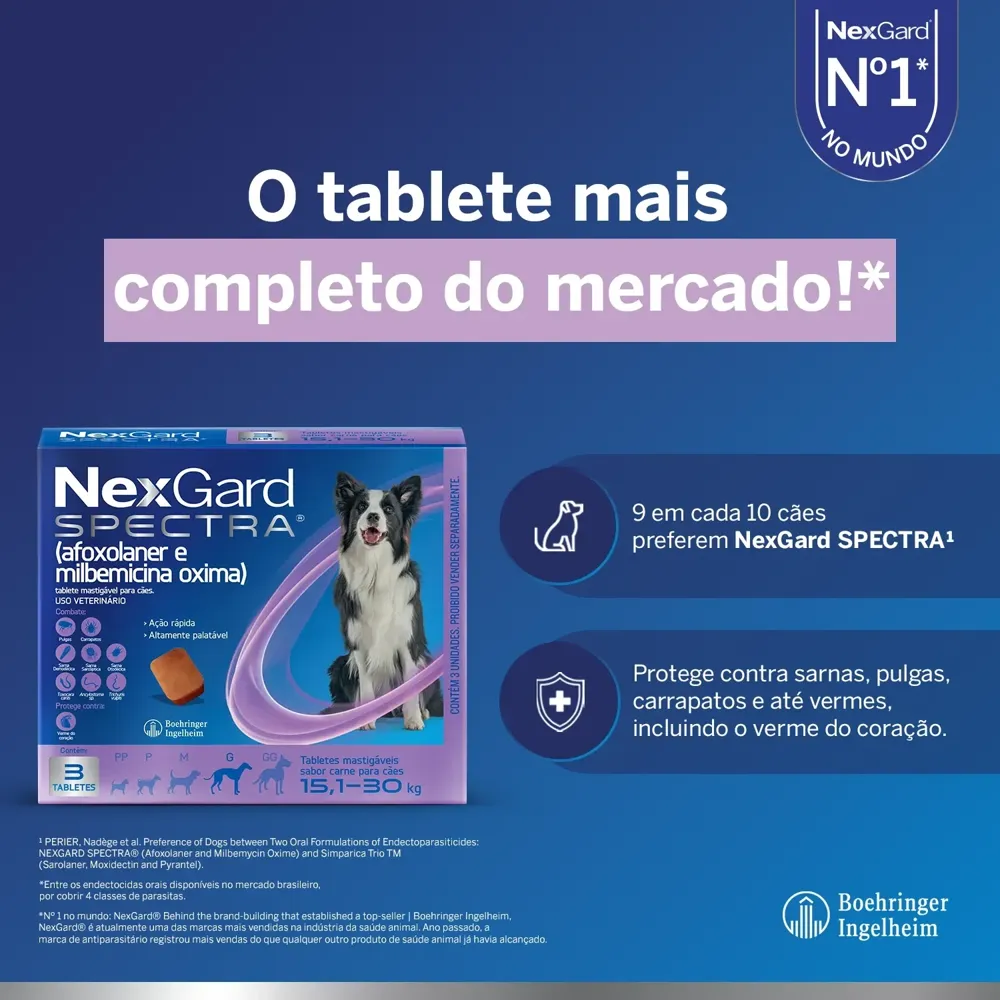NexGard Spectra 3,6kg a 7,5kg: Antipulgas, Carrapatos e Vermífugo — foto 2