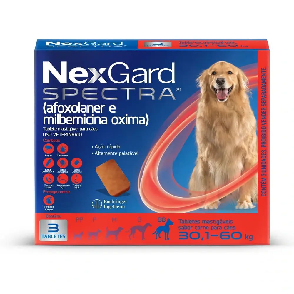 NexGard Spectra 30,1kg a 60kg: Antipulgas, Carrapatos e Vermífugo — foto 6