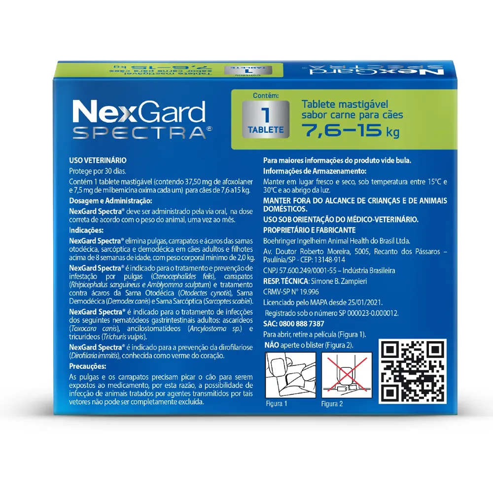 NexGard Spectra 7,6kg a 15kg: Antipulgas, Carrapatos e Vermífugo — foto 5
